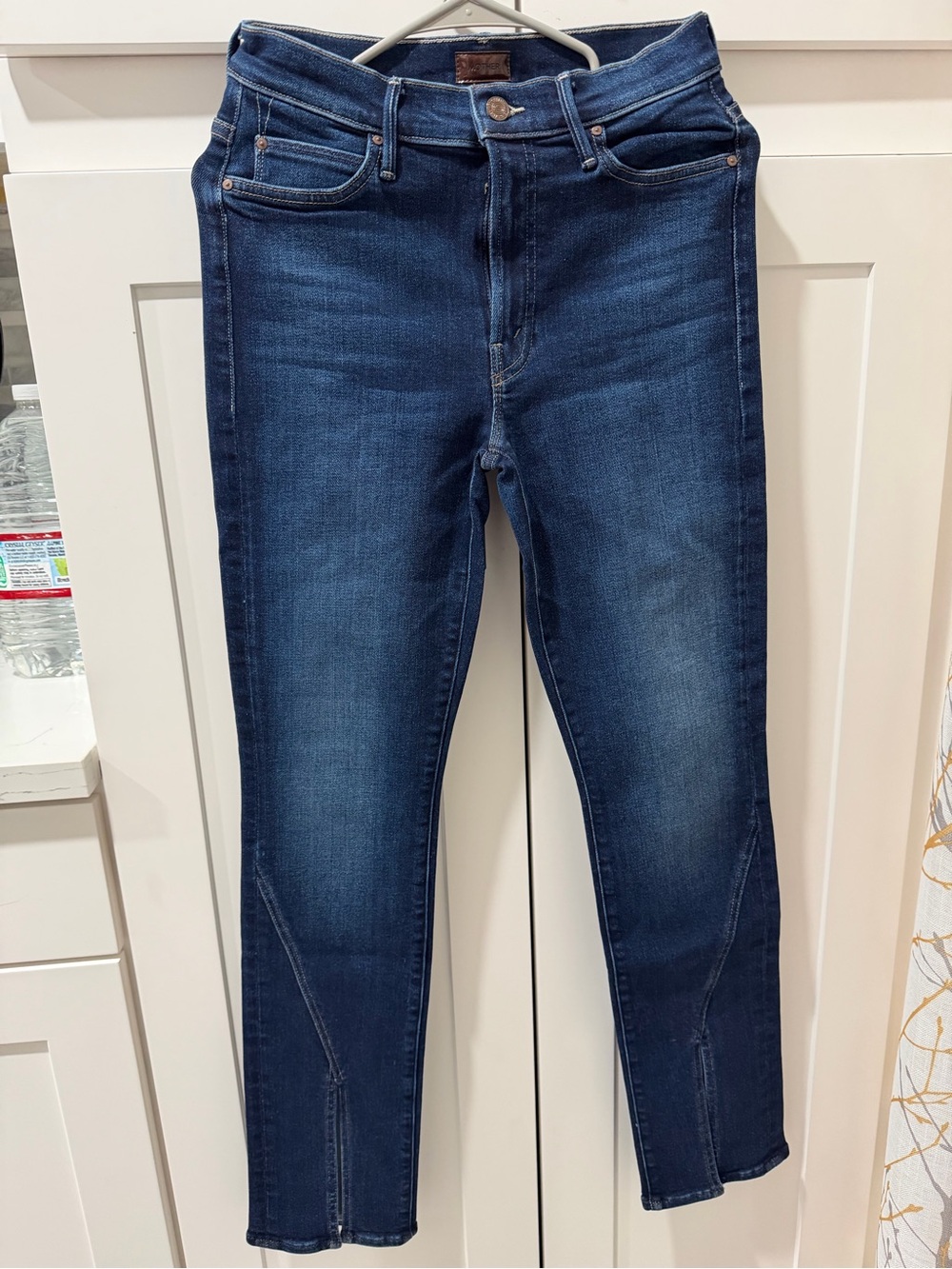 MOTHER Dark Blue Cropped Skinny Jeans
